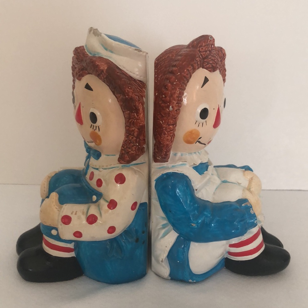 Vintage Chalkware Raggedy Ann and Andy Bookends - Picture 2 of 16